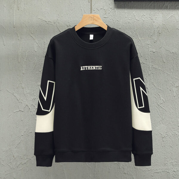 Loose Color Matching Round Neck Long Sleeve T-shirt Casual Top - Image 6