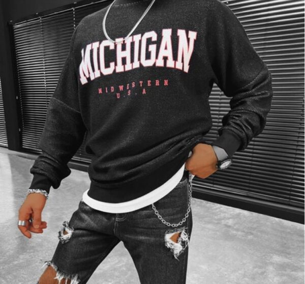 3D Digital Printing Men's Round Neck Polyester Hooded Sweatshirt - Image 6