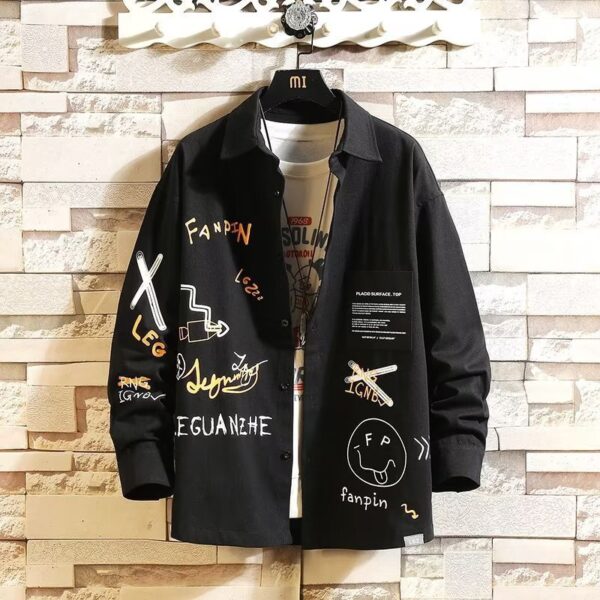 Long Sleeve Shirt Men's Loose Casual Shirt Teenagers And Students Coat - Image 4