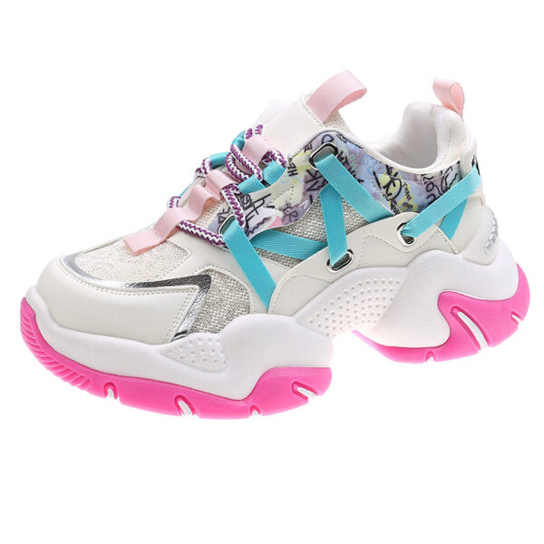 Autumn New Korean Style Colorblock Breathable Casual Women's Sports Shoes - Image 3