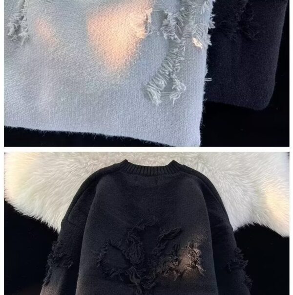 Autumn And Winter Ripped Sweater Men - Image 5
