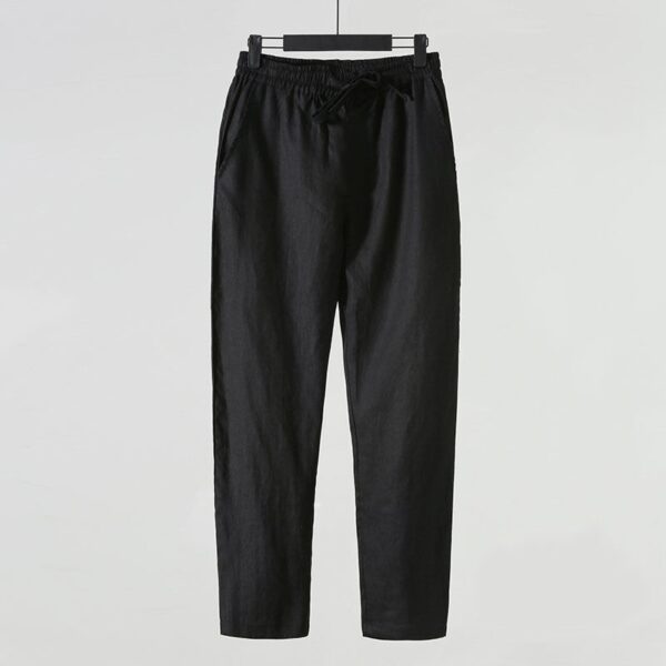 Men's Loose Plus Size Cotton And Linen Cropped Casual Pants - Image 8