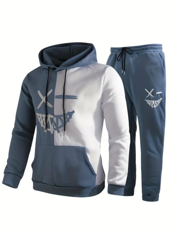 New Sports And Leisure Classic Plaid Hooded Long Sleeve Sweater Suit 2-piece Set - Image 4