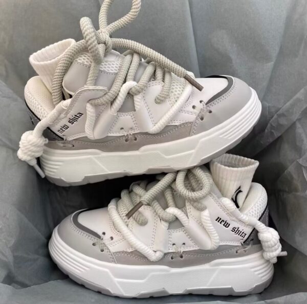 Thick Bottom Retro Height Increasing Couple Clunky Sneakers - Image 9