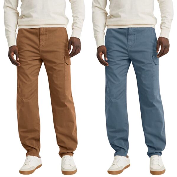 Casual Trousers With Pocket Straight Loose Cargo Pants For Men - Image 5
