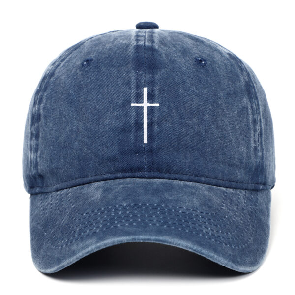 Cross Embroidered Peaked Cap Baseball Cap Letter Sun Hat - Image 4