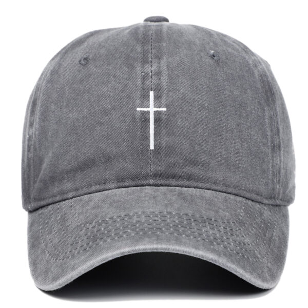 Cross Embroidered Peaked Cap Baseball Cap Letter Sun Hat - Image 7
