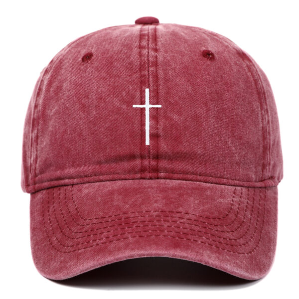 Cross Embroidered Peaked Cap Baseball Cap Letter Sun Hat - Image 2