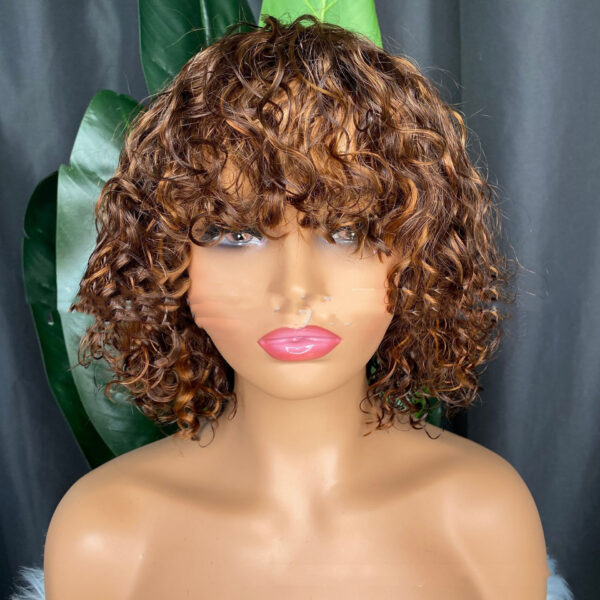 Curly Human Hair Wig Full Machine Made - Image 3