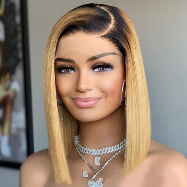 New Ombre Straight Human Hair Short Bob - Image 4