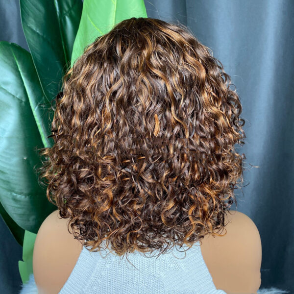 Curly Human Hair Wig Full Machine Made - Image 2