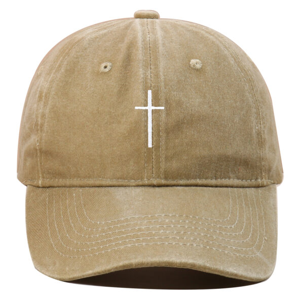 Cross Embroidered Peaked Cap Baseball Cap Letter Sun Hat - Image 8