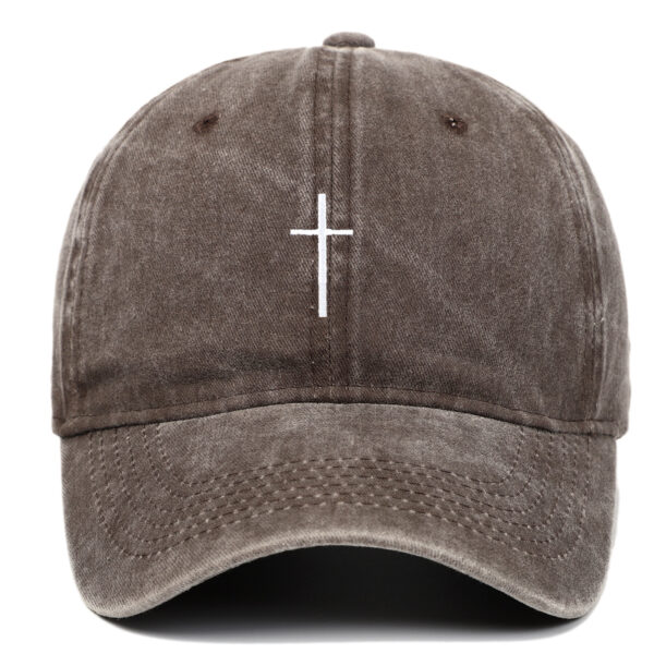 Cross Embroidered Peaked Cap Baseball Cap Letter Sun Hat - Image 6